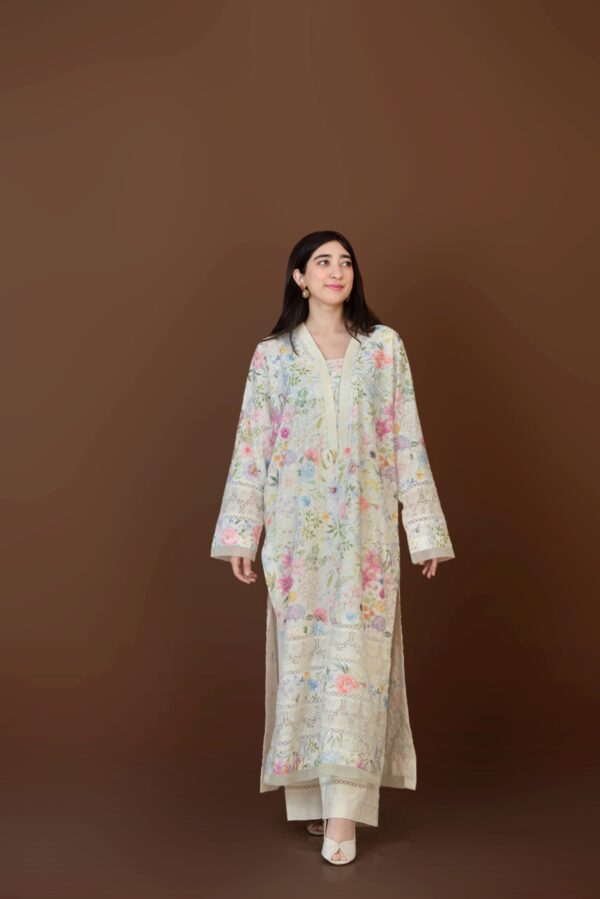 Floral Two-Piece Ensemble on Light Shade