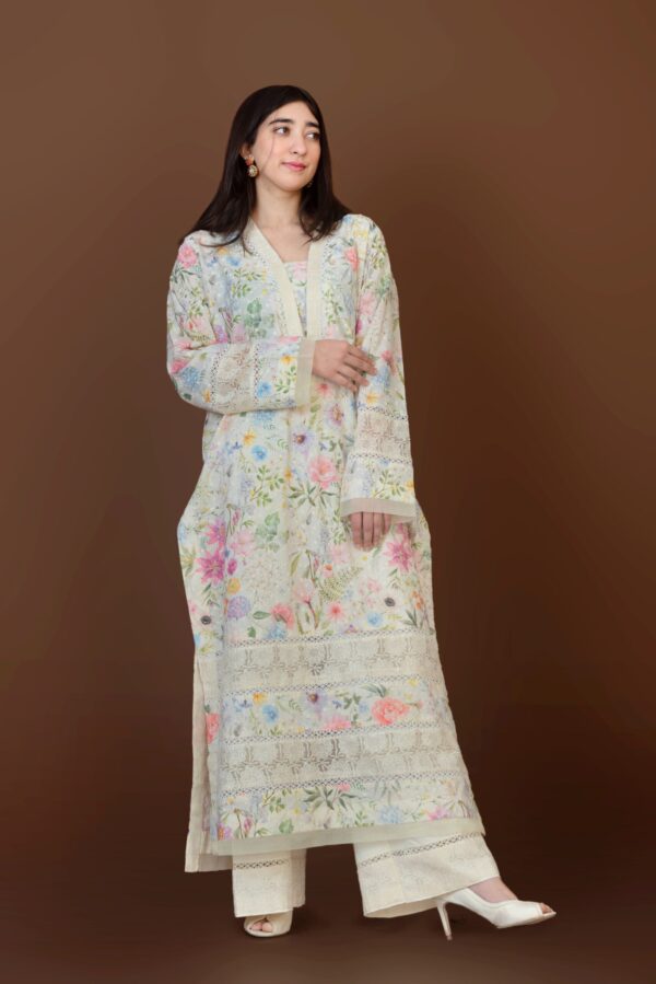 Floral Two-Piece Ensemble on Light Shade - Image 7